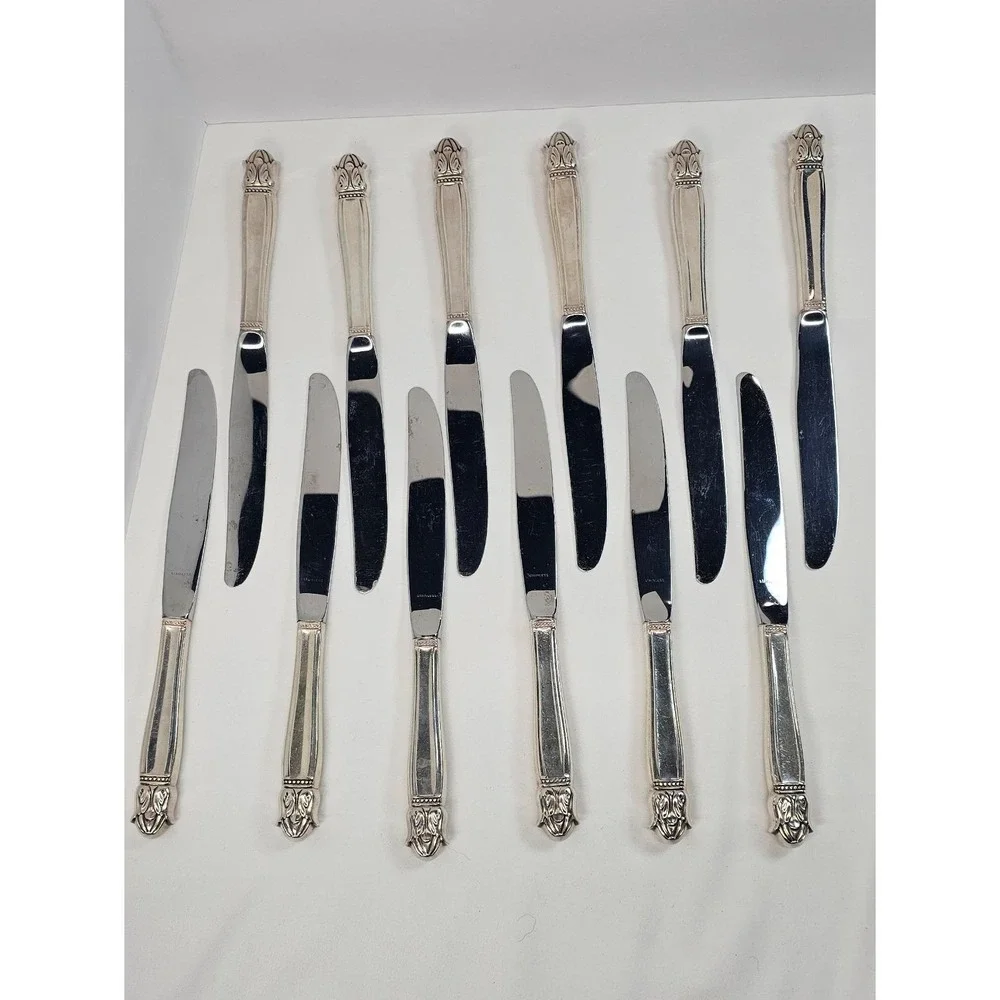 Holmes & Edwards Danish Princess IS Silverplate Dinner Knives Set of 12 Vintage